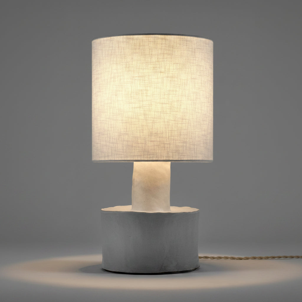 Catherine Stoneware Table Lamp In Matt White