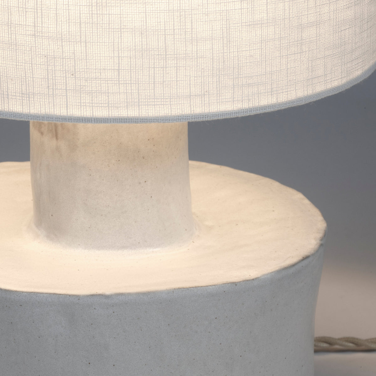 Catherine Stoneware Table Lamp In Matt White