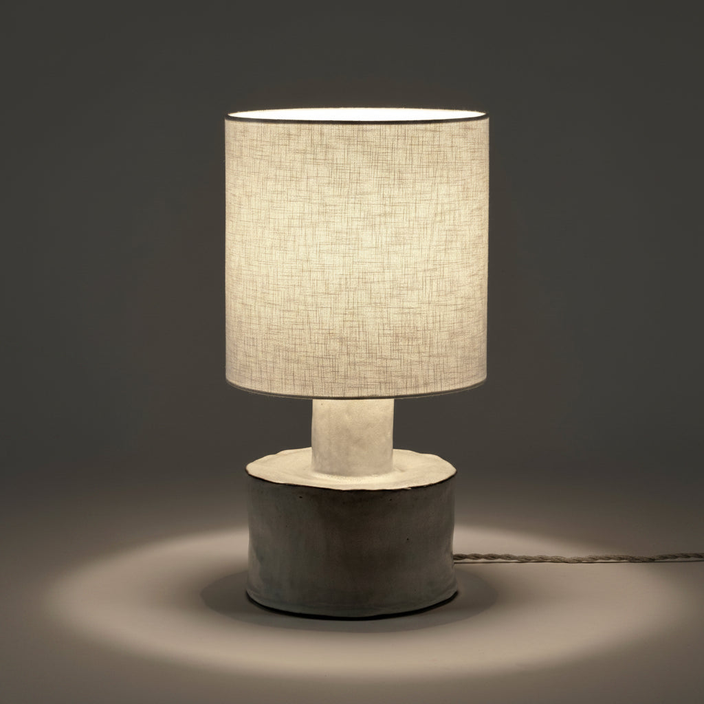 Catherine Stoneware Table Lamp In White