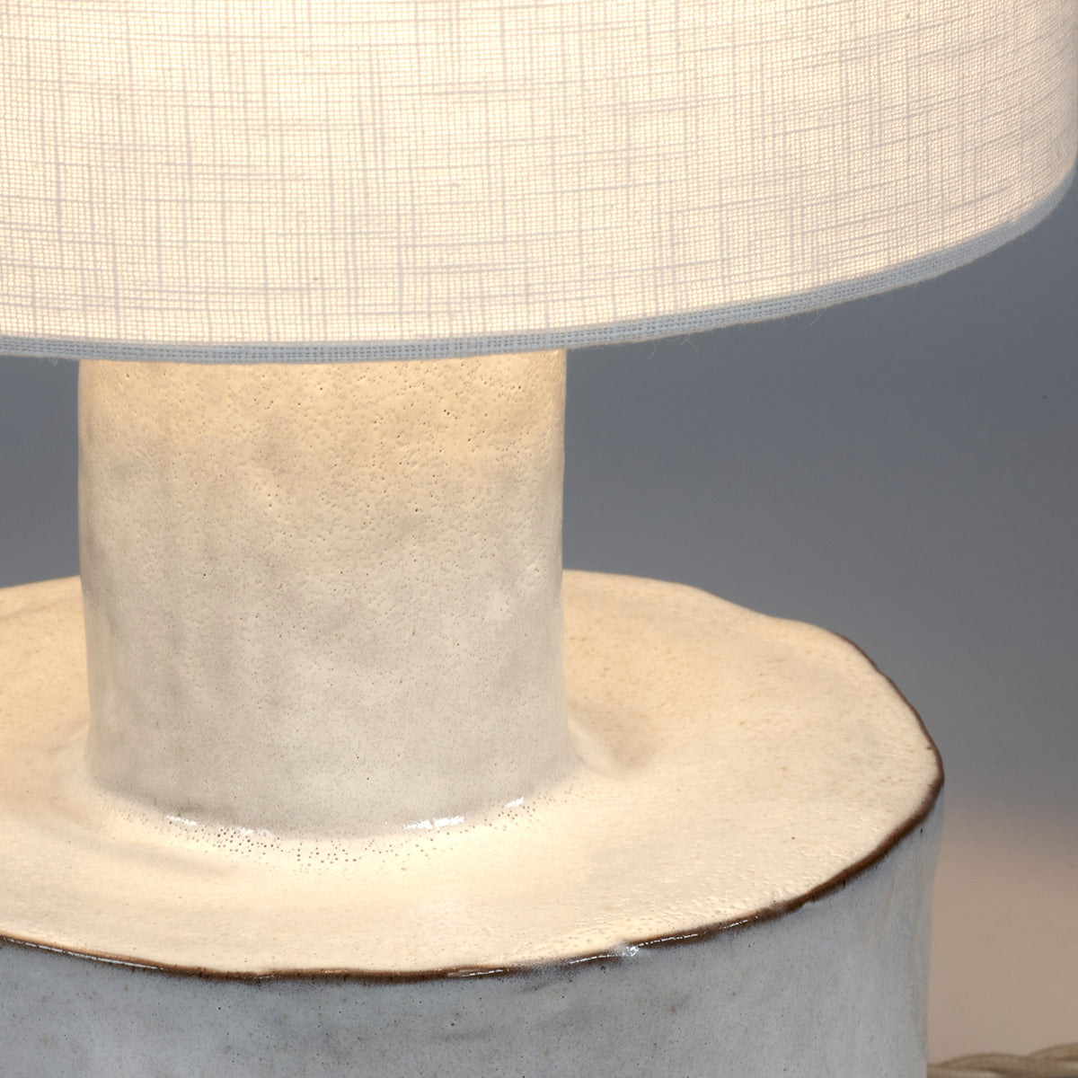 Catherine Stoneware Table Lamp In White