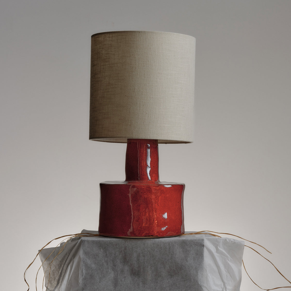Catherine Stoneware Table Lamp In Red