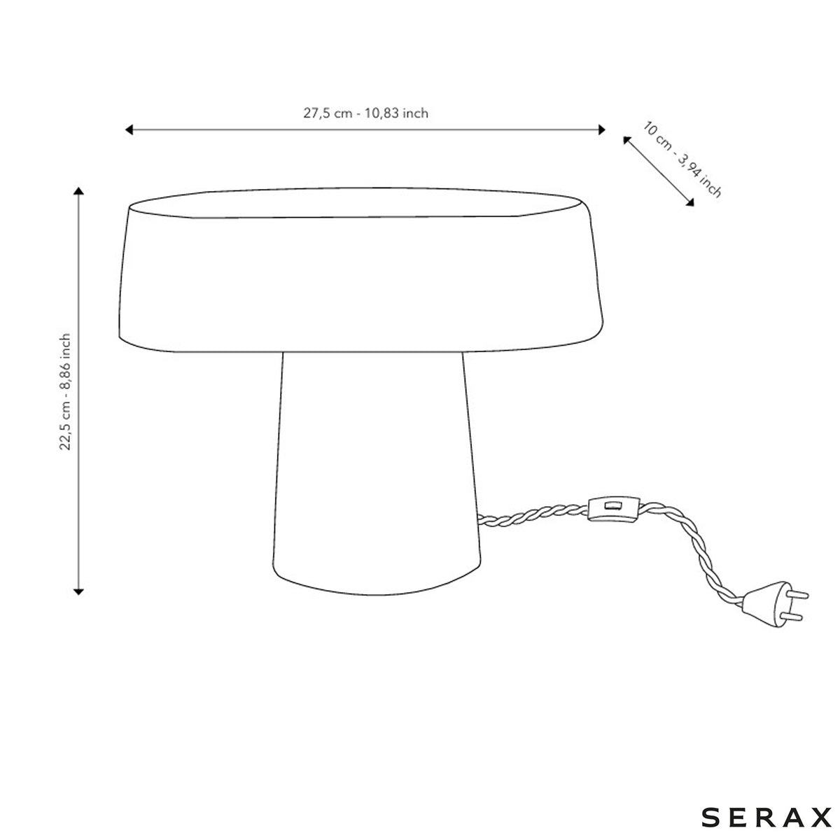 Romé Ceramic Table Lamp No.2 In Black