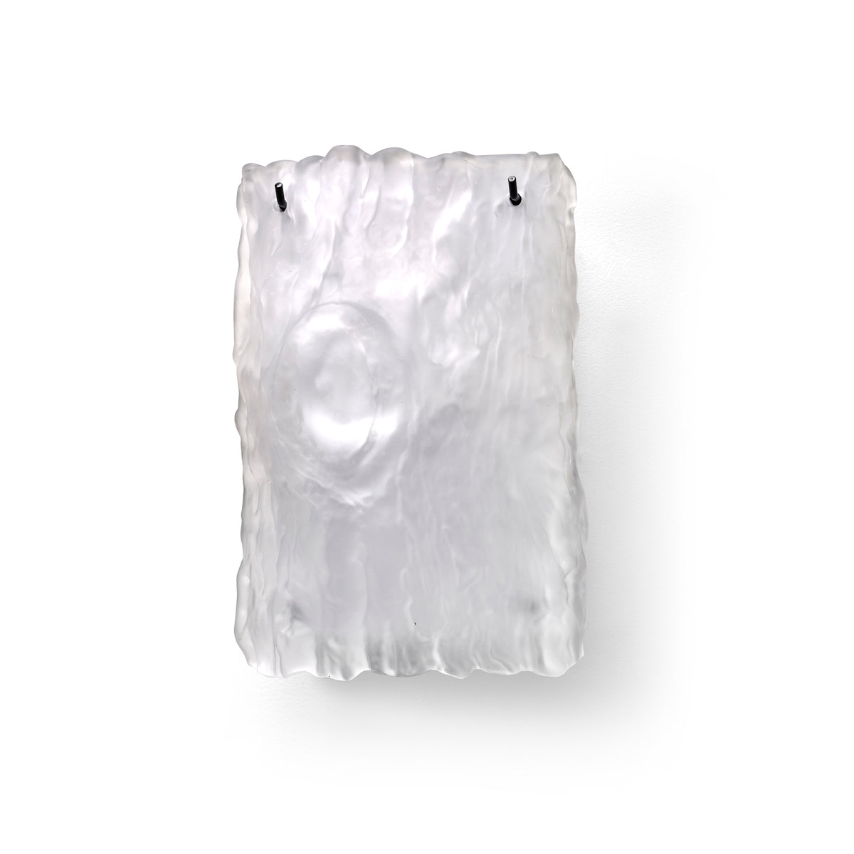 Oak Small Glass Wall Lamp No.1 in White