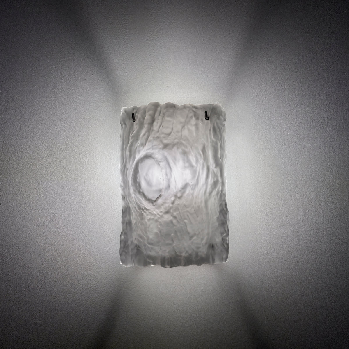 Oak Small Glass Wall Lamp No.1 in White