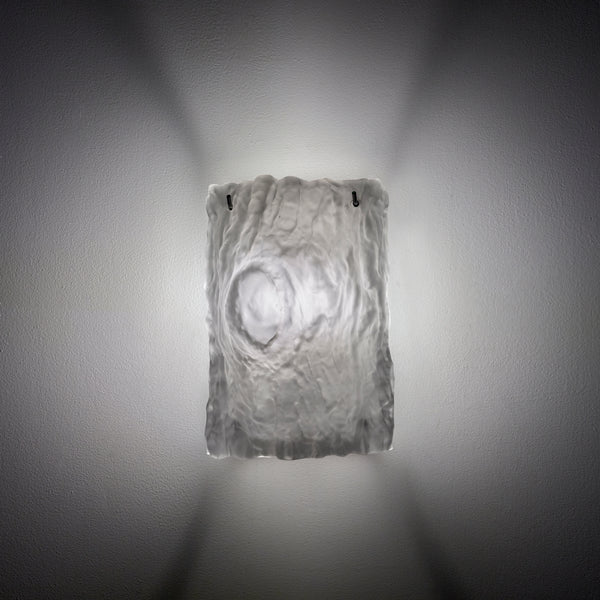 Oak Small Glass Wall Lamp No.1 in White