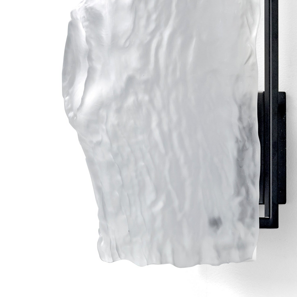 Oak Small Glass Wall Lamp No.1 in White