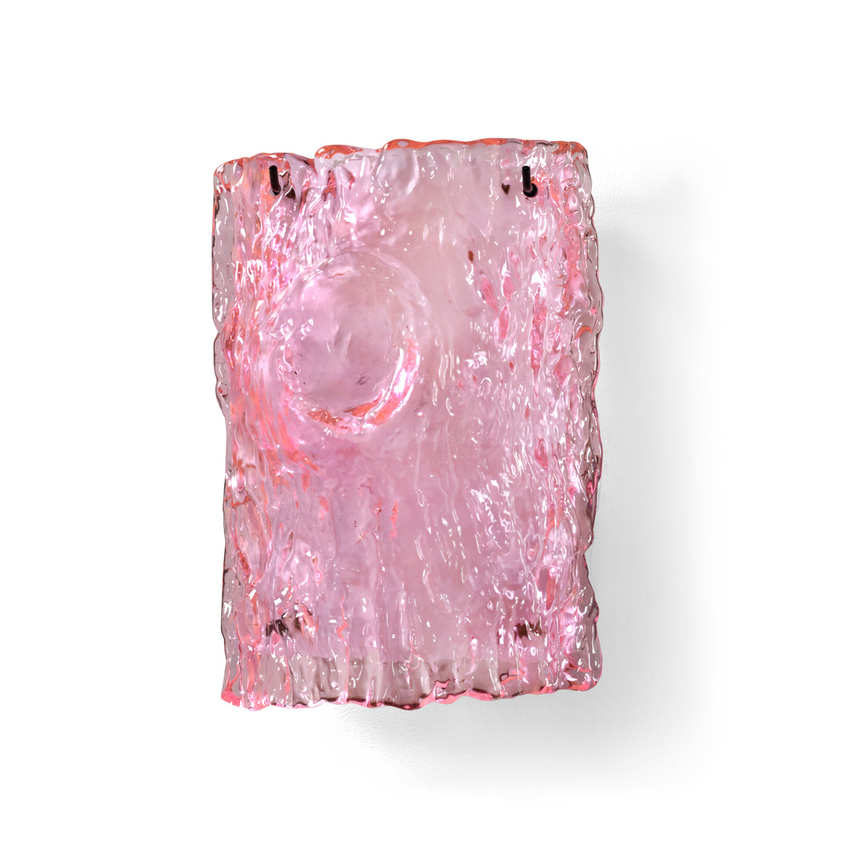 Oak Small Glass Wall Lamp No.1 in Pink