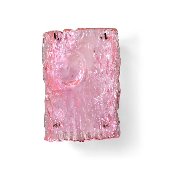 Oak Small Glass Wall Lamp No.1 in Pink