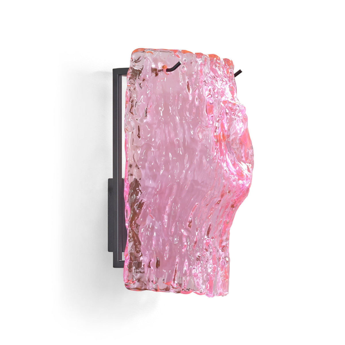 Oak Small Glass Wall Lamp No.1 in Pink