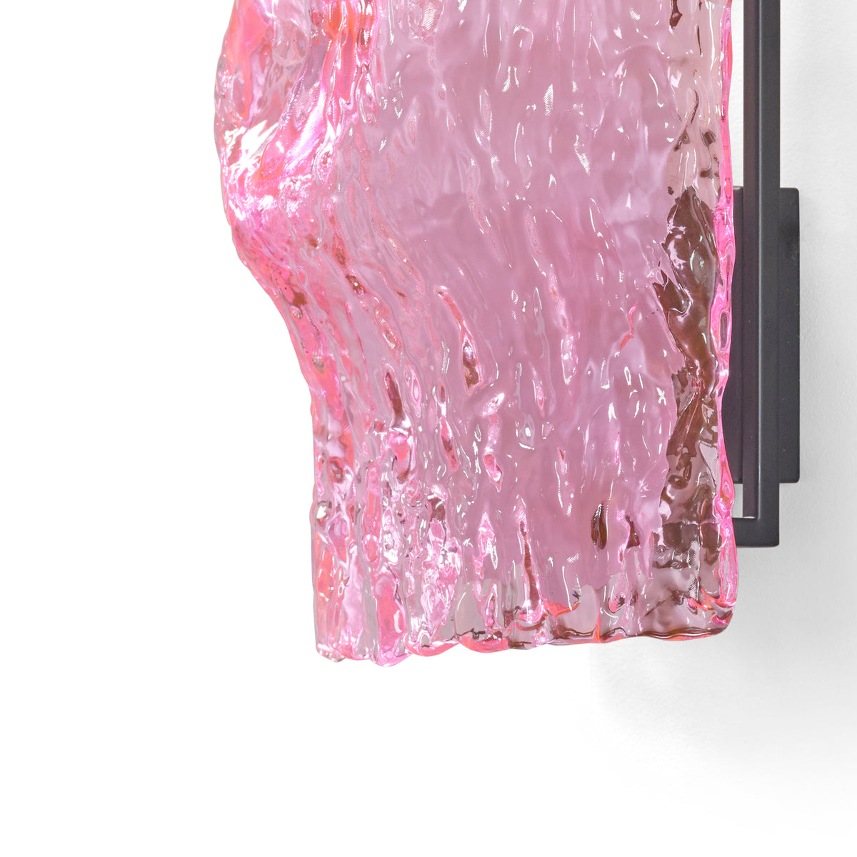 Oak Small Glass Wall Lamp No.1 in Pink