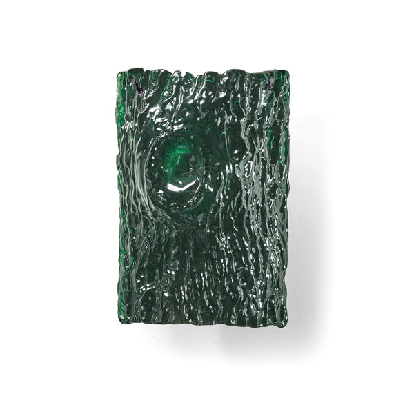 Oak Small Glass Wall Lamp No.1 in Emerald Green