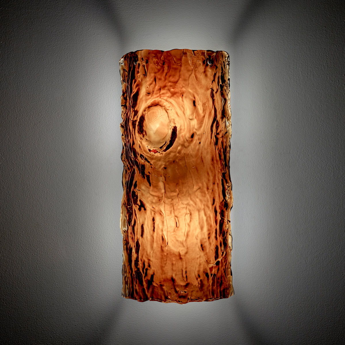 Oak Medium Glass Wall Lamp No.2 in Amber