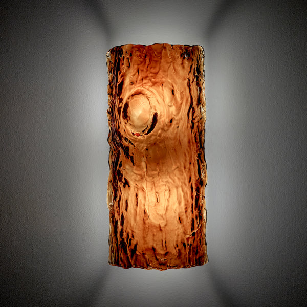 Oak Medium Glass Wall Lamp No.2 in Amber