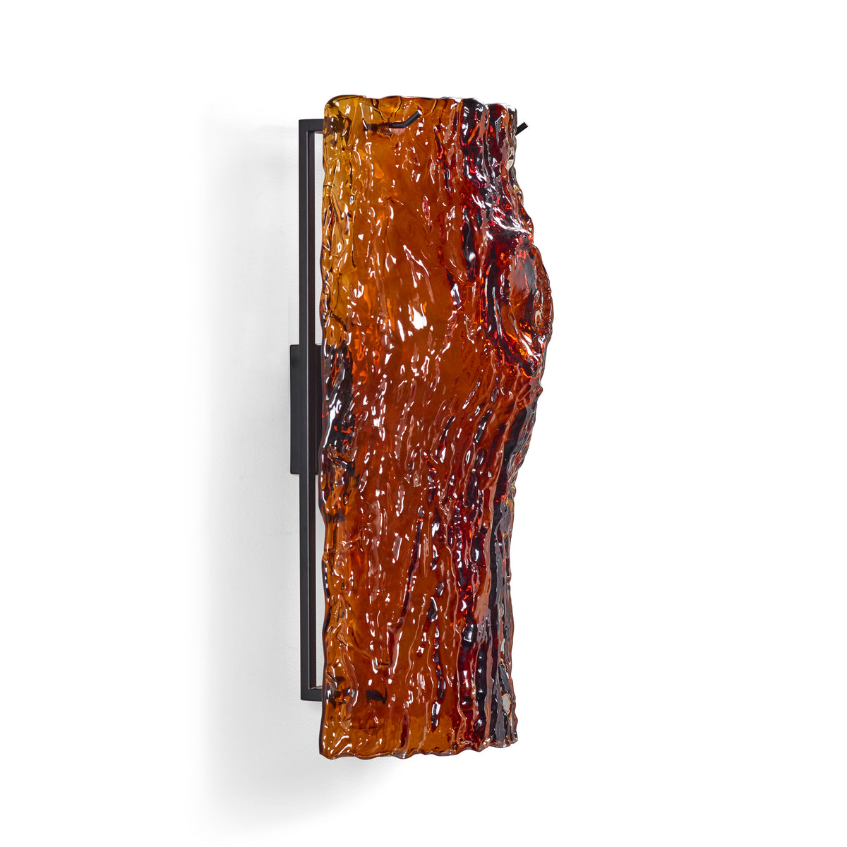 Oak Medium Glass Wall Lamp No.2 in Amber