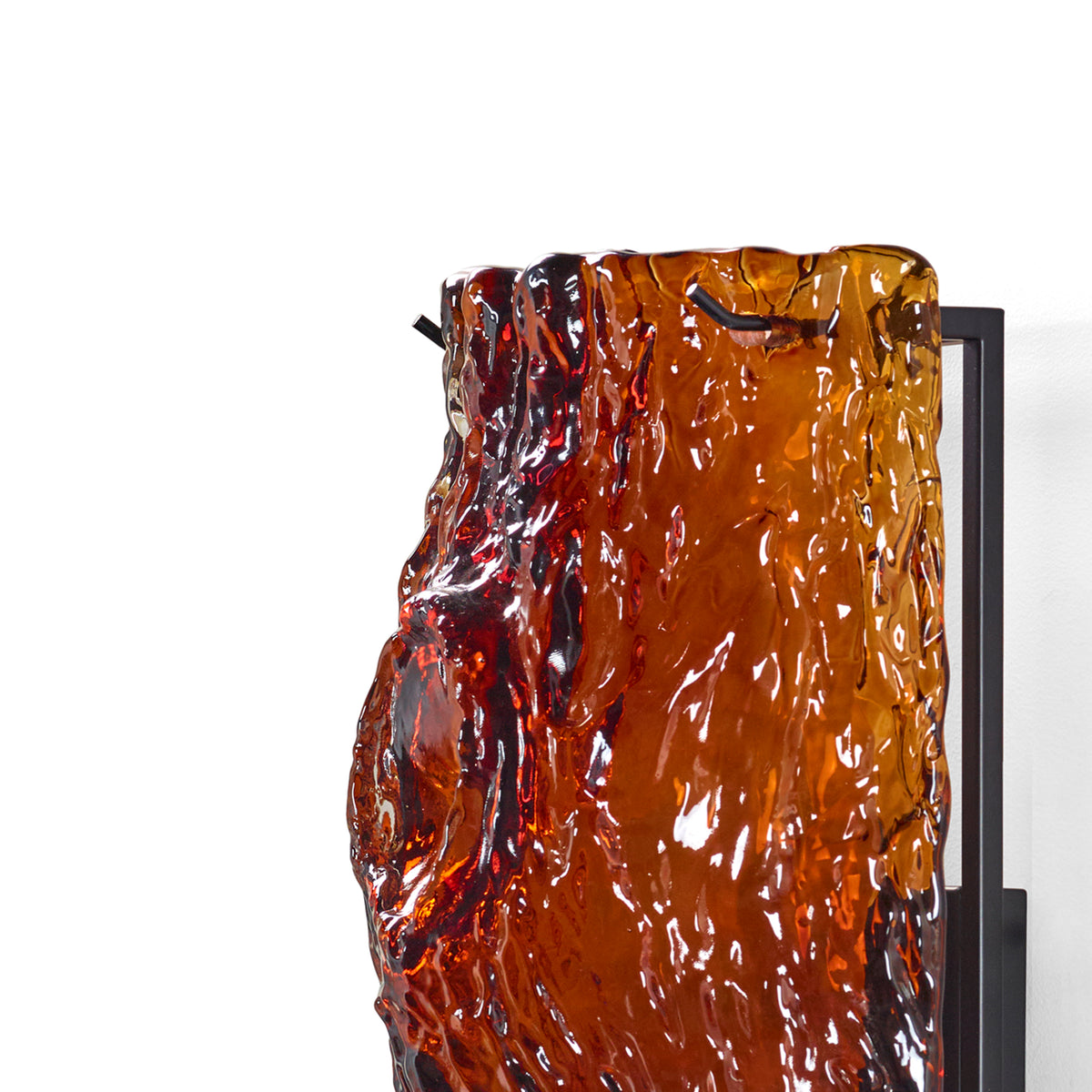 Oak Medium Glass Wall Lamp No.2 in Amber