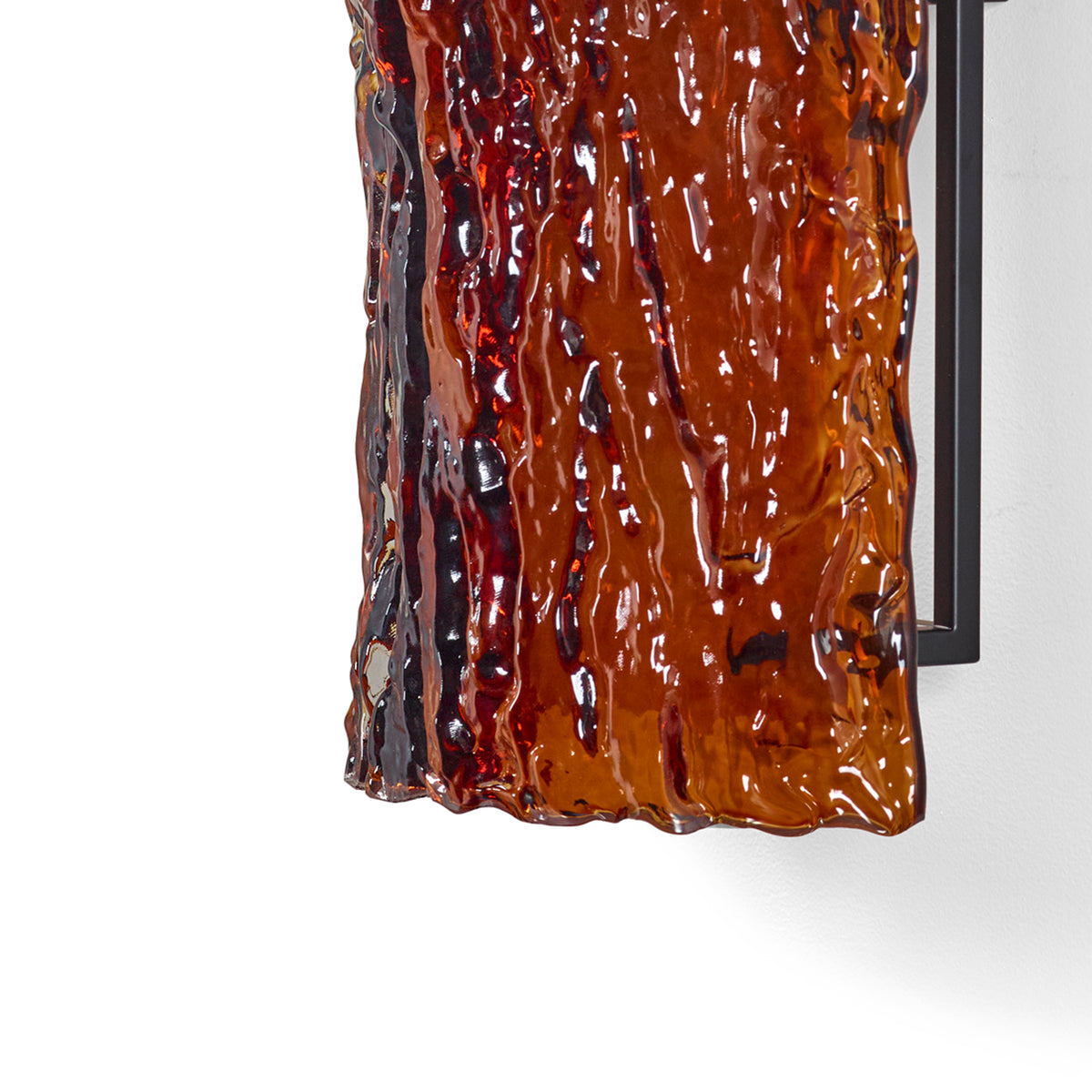 Oak Medium Glass Wall Lamp No.2 in Amber