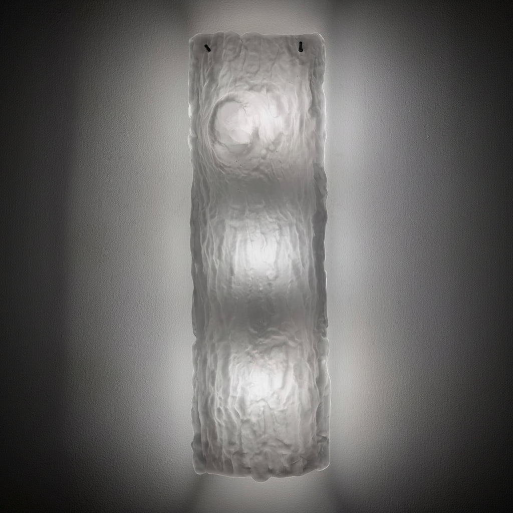 Oak Large Glass Wall Lamp No.3 in White