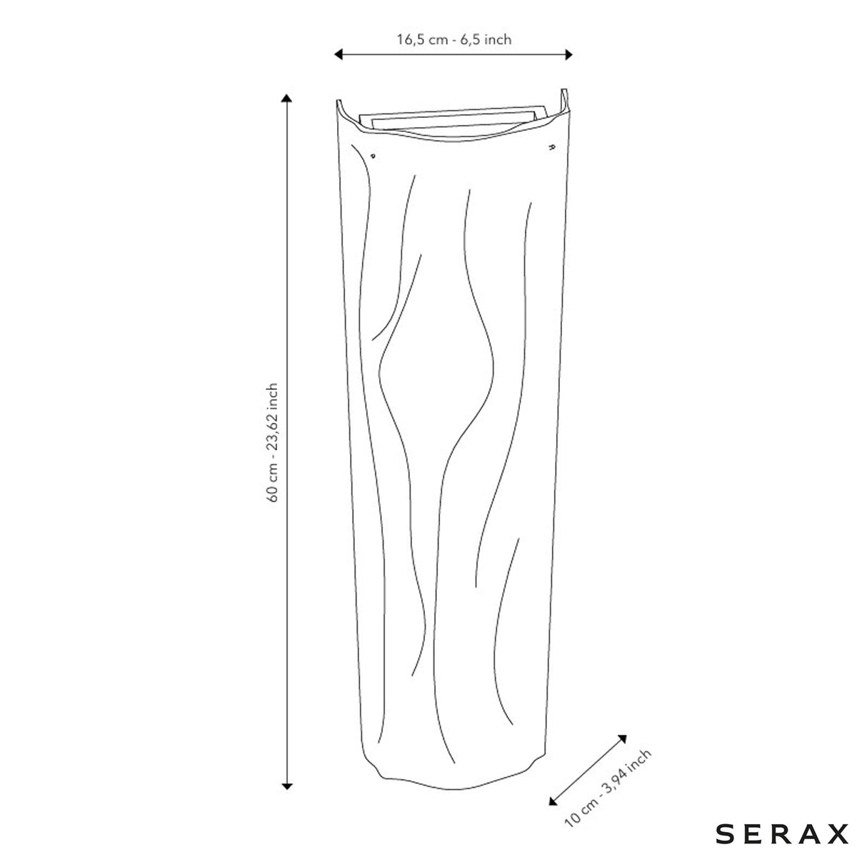 Oak Large Glass Wall Lamp No.3 in Black