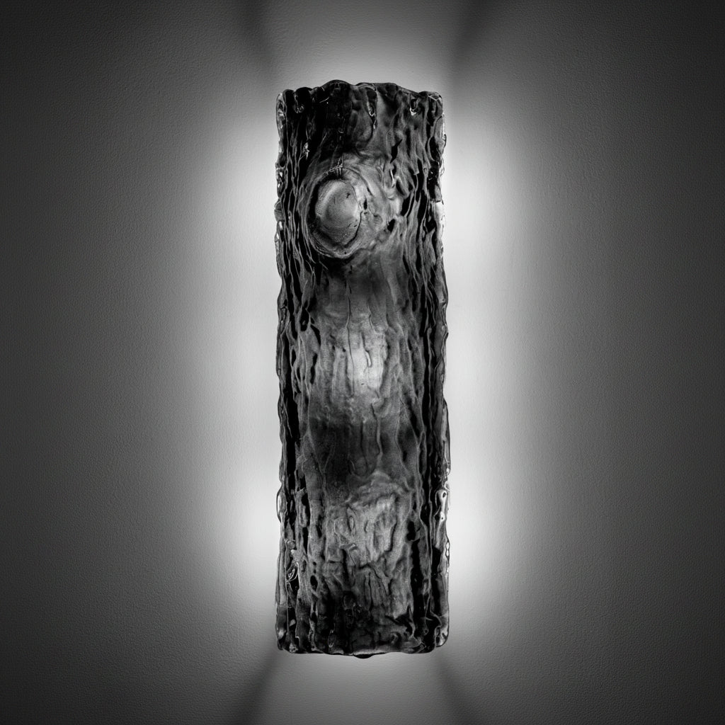 Oak Large Glass Wall Lamp No.3 in Black