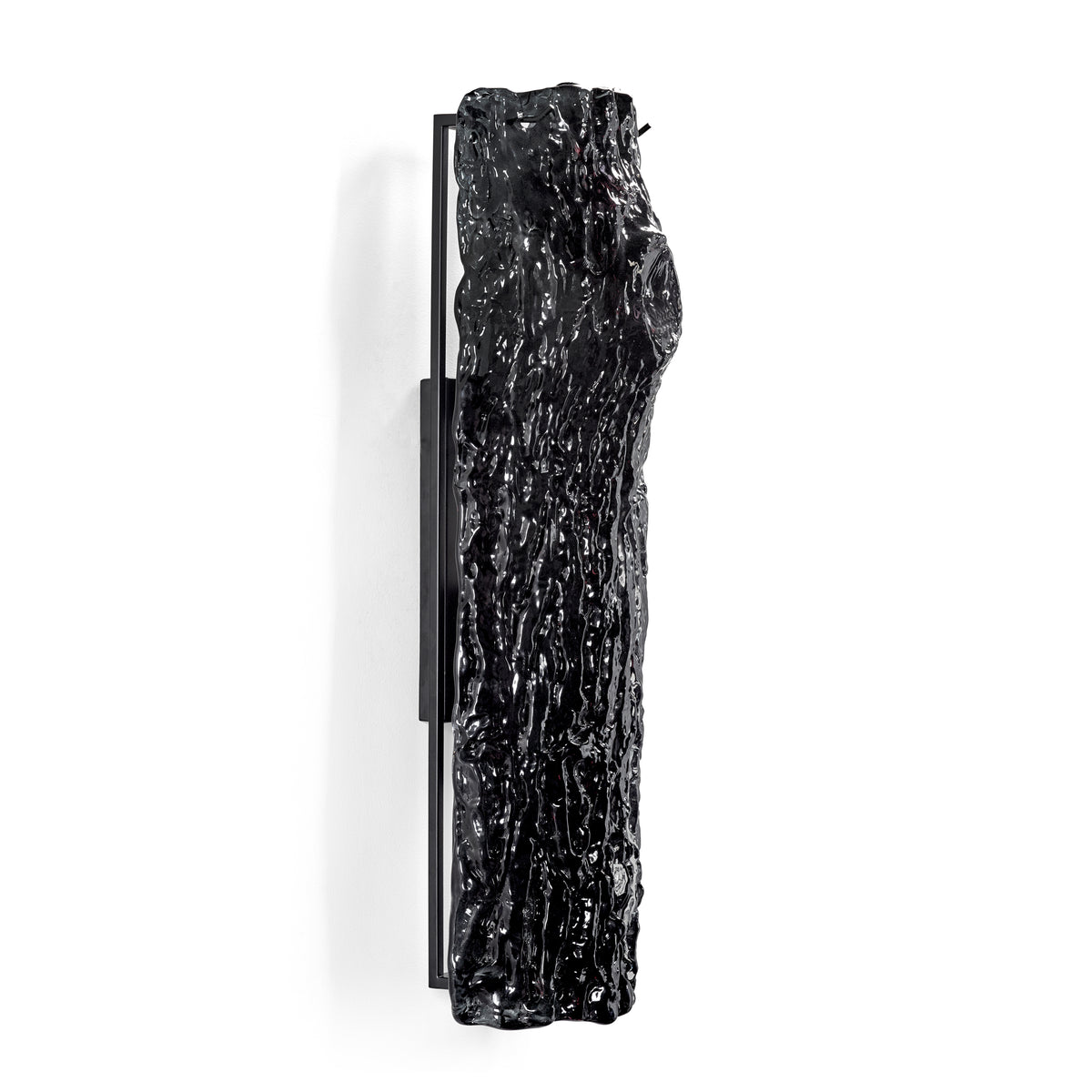 Oak Large Glass Wall Lamp No.3 in Black