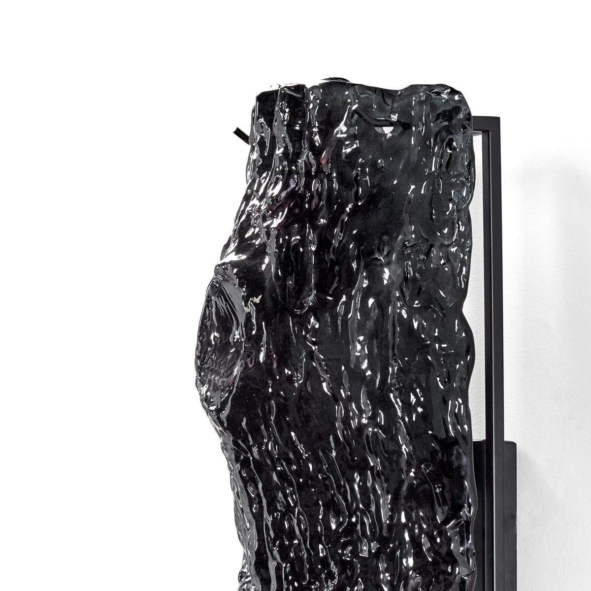 Oak Large Glass Wall Lamp No.3 in Black