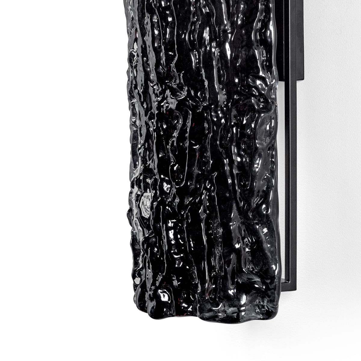 Oak Large Glass Wall Lamp No.3 in Black