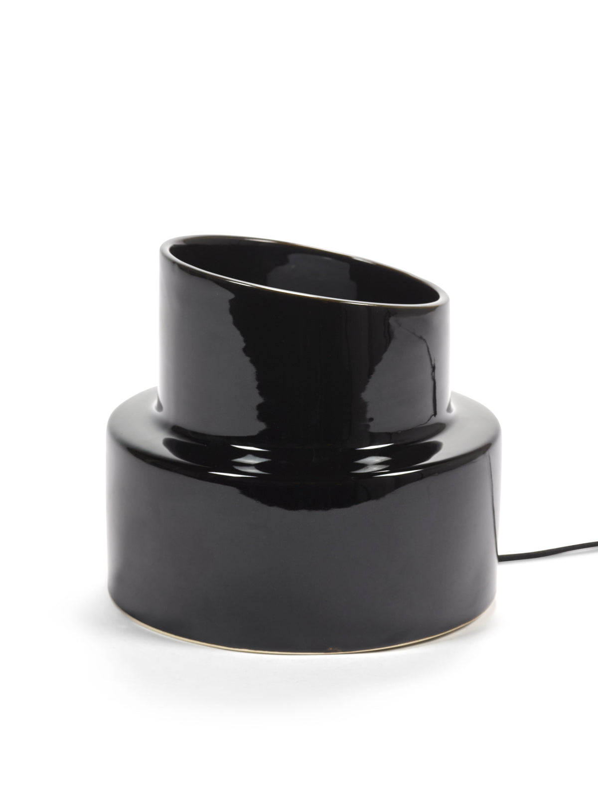 Pillar Ceramic Table Lamp in Black