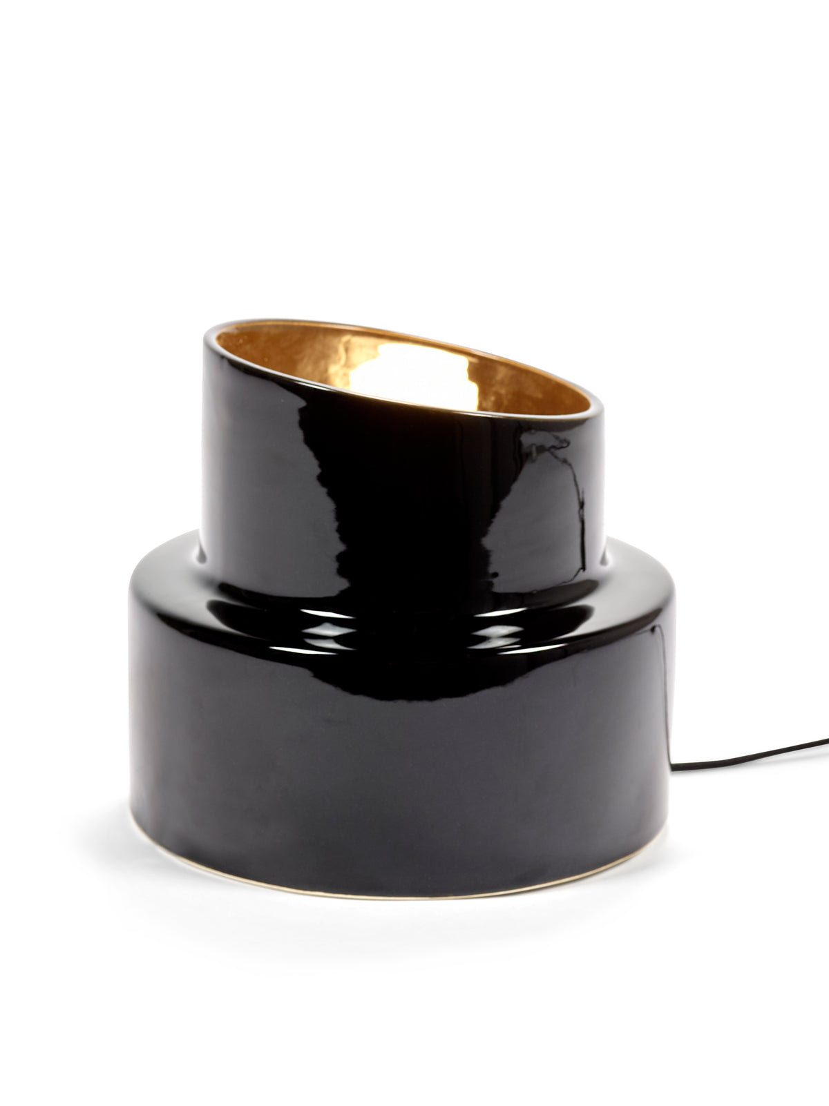 Pillar Ceramic Table Lamp in Black