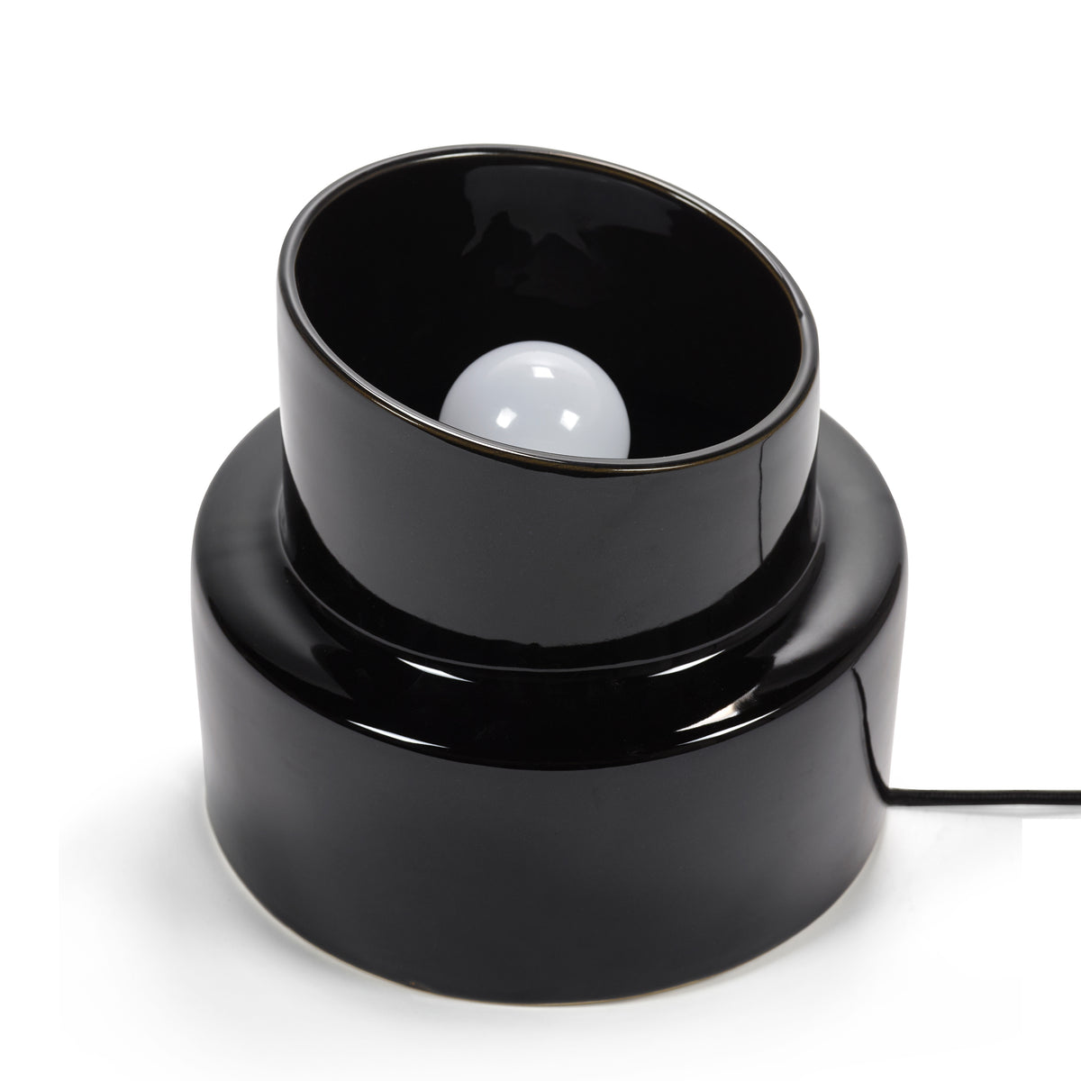 Pillar Ceramic Table Lamp in Black