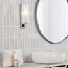 Bevin IP44 Wall Light in Polished Chrome with Ribbed Glass Shade