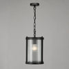 Bianka Single Lamp Pendant In Matt Black with Ribbed Glass
