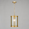 Bianka Single Lamp Pendant In Satin Bronze with Ribbed Glass
