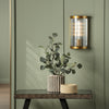 Bianka Wall Light In Satin Bronze with Ribbed Glass