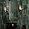 Bolton Switched IP44 Bathroom Wall Light In Polished Chrome with Ribbed Glass Shade