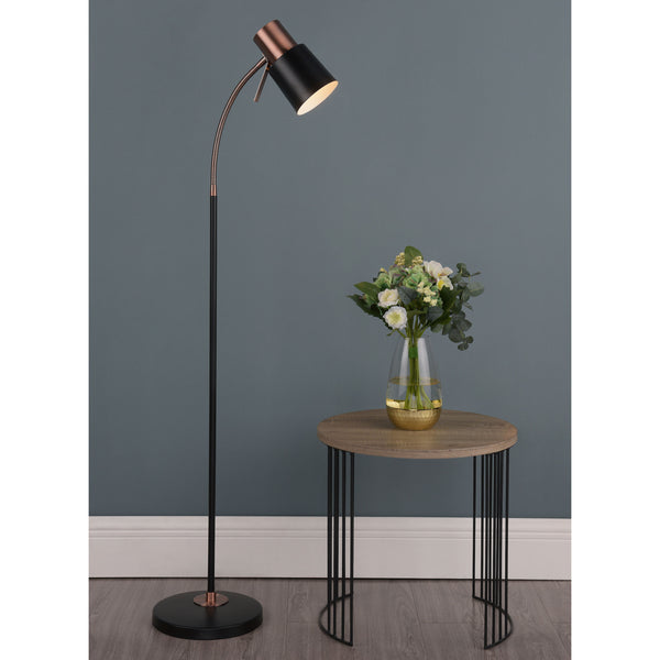 Bond Floor Lamp in Matt Black and Burnished Copper
