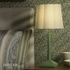Buscot Table Lamp in Matt Green with Natural Linen Shade