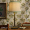 Buscot Table Lamp in Antique Brass with Tapered Linen Shade