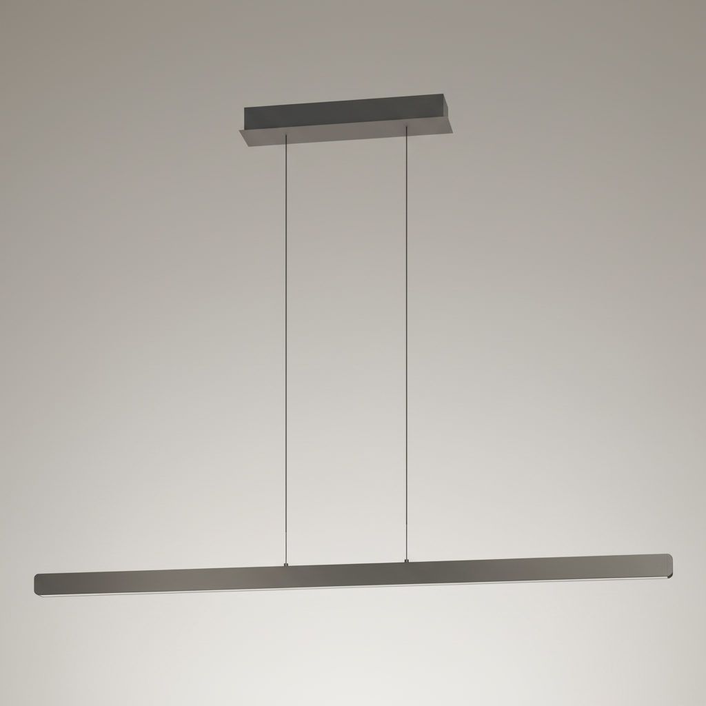 Linear pendant light with a dark gray finish
