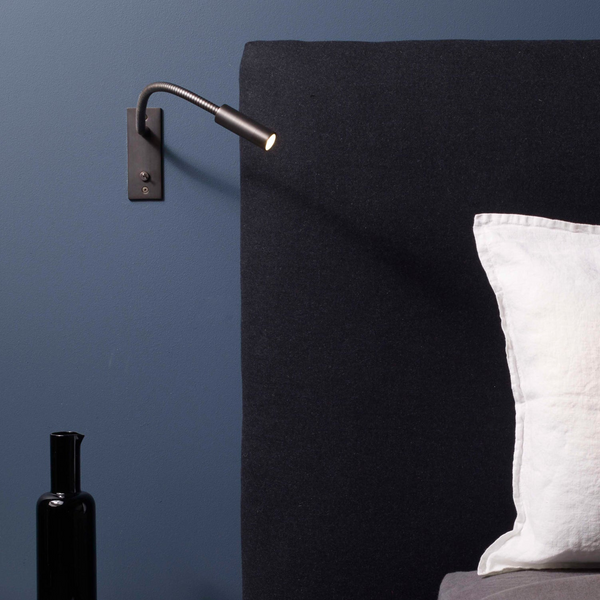 Leo Switched LED Recessed Reading Wall Light in Bronze