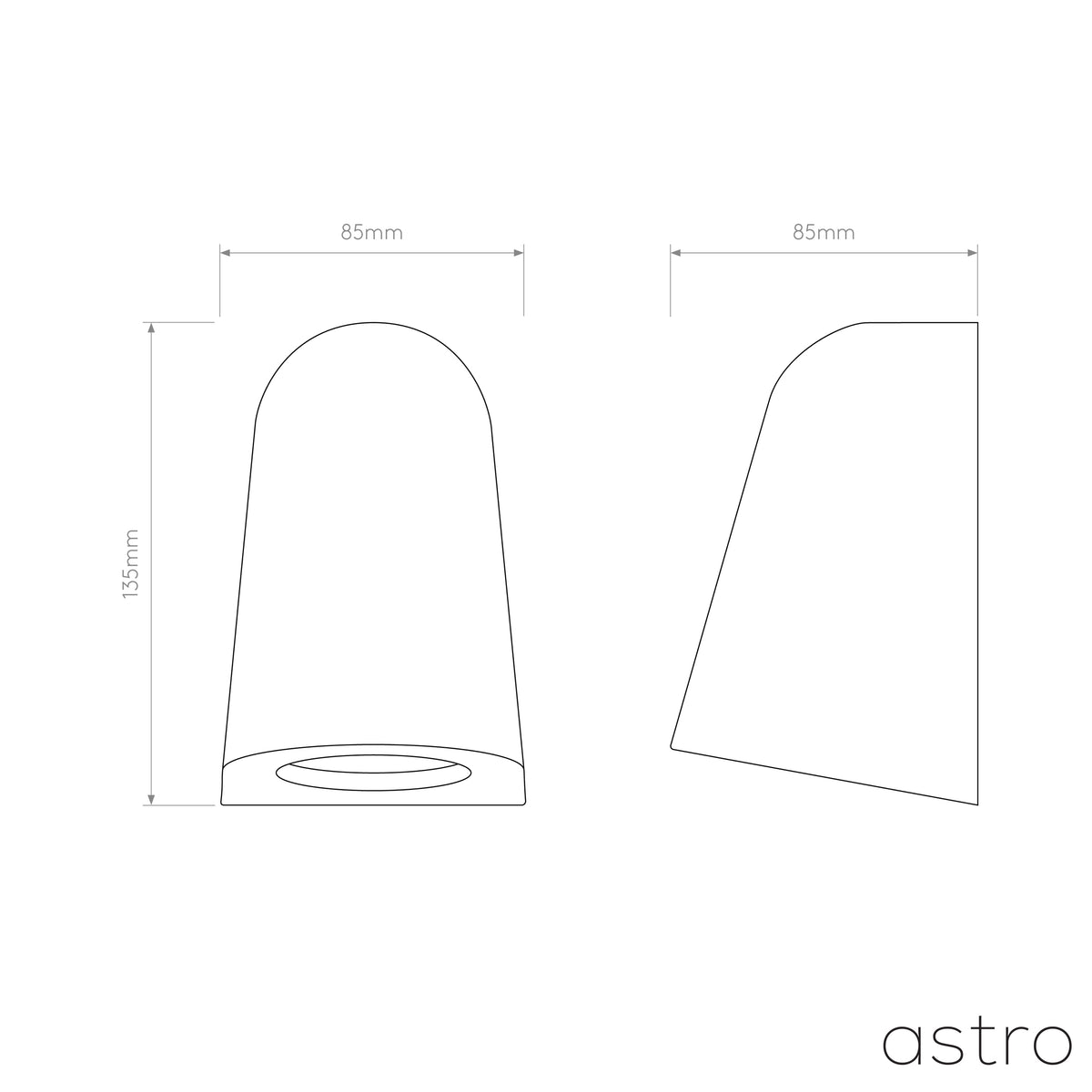 Astro product dimensions graphic