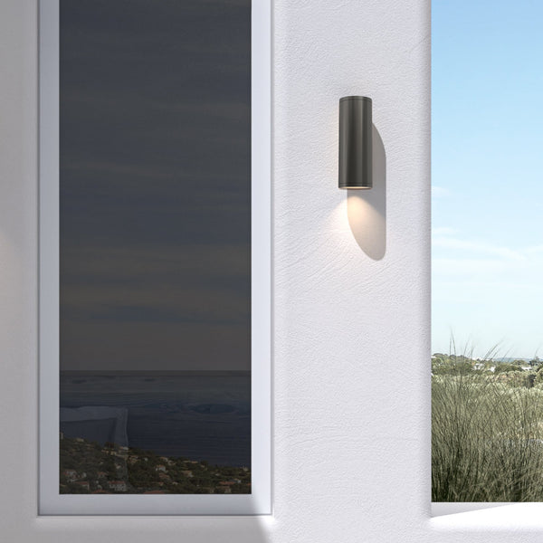 Ava 200 Coastal Wall Light in Brushed Gun Metal Grey