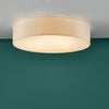 Cierro Large Semi-Flush Ceiling Light In Taupe With Frosted Diffuser