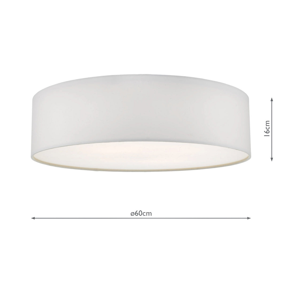 Cierro Medium Semi-Flush Ceiling Light In Ivory With Frosted Diffuser