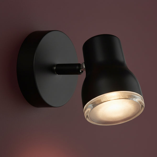 Clint IP44 Adjustable Bathroom Spotlight In Matt Black