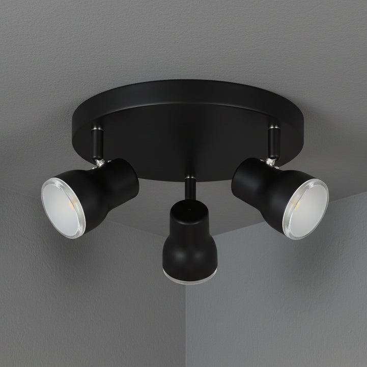 Clint Triple Lamp IP44 Adjustable Bathroom Spotlight In Matt Black