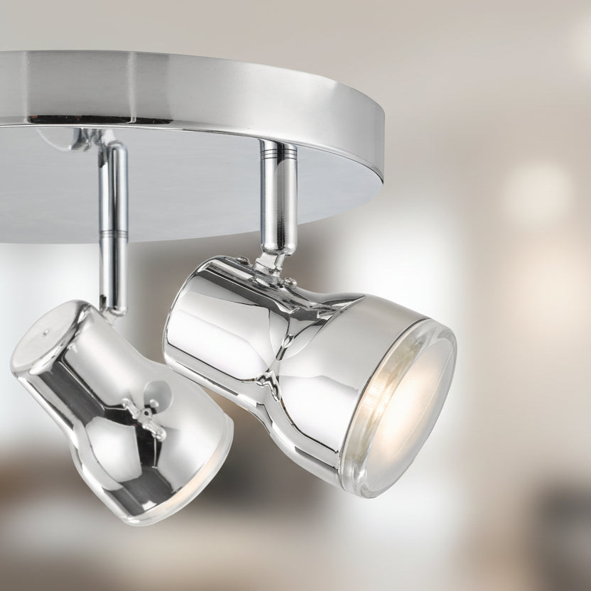 Clint Triple Lamp IP44 Adjustable Bathroom Spotlight In Polished Chrome