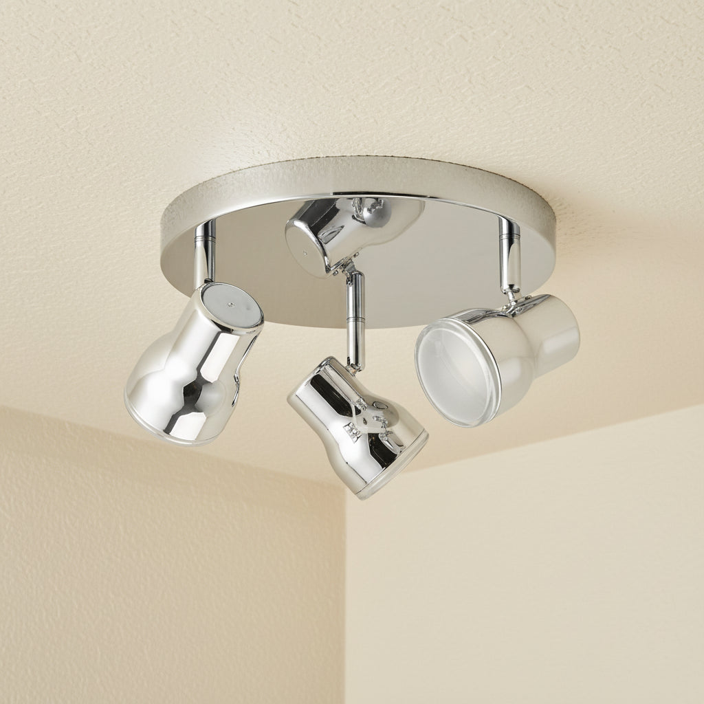 Clint Triple Lamp IP44 Adjustable Bathroom Spotlight In Polished Chrome