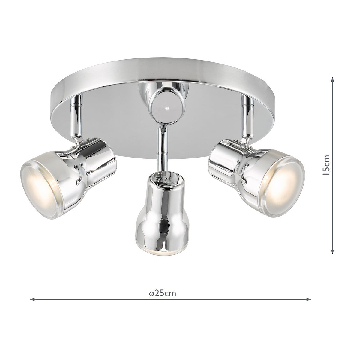 Clint Triple Lamp IP44 Adjustable Bathroom Spotlight In Polished Chrome