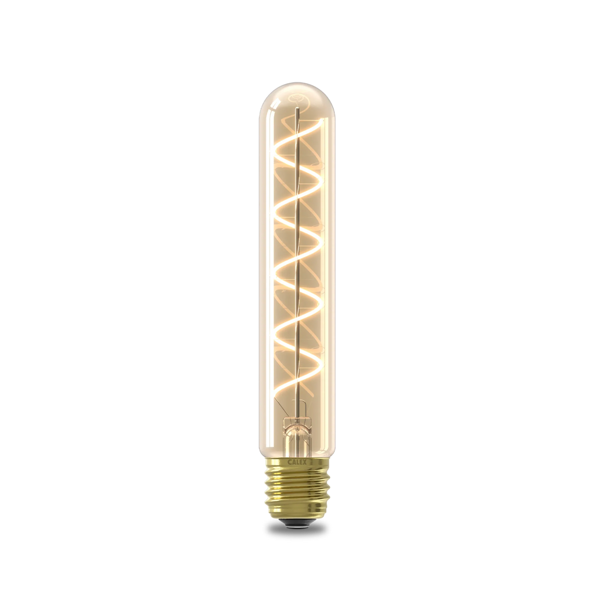 Calex tubular LED light bulb with visible spiral filament
