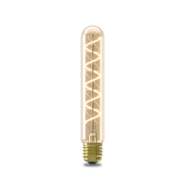 Calex tubular LED light bulb with visible spiral filament
